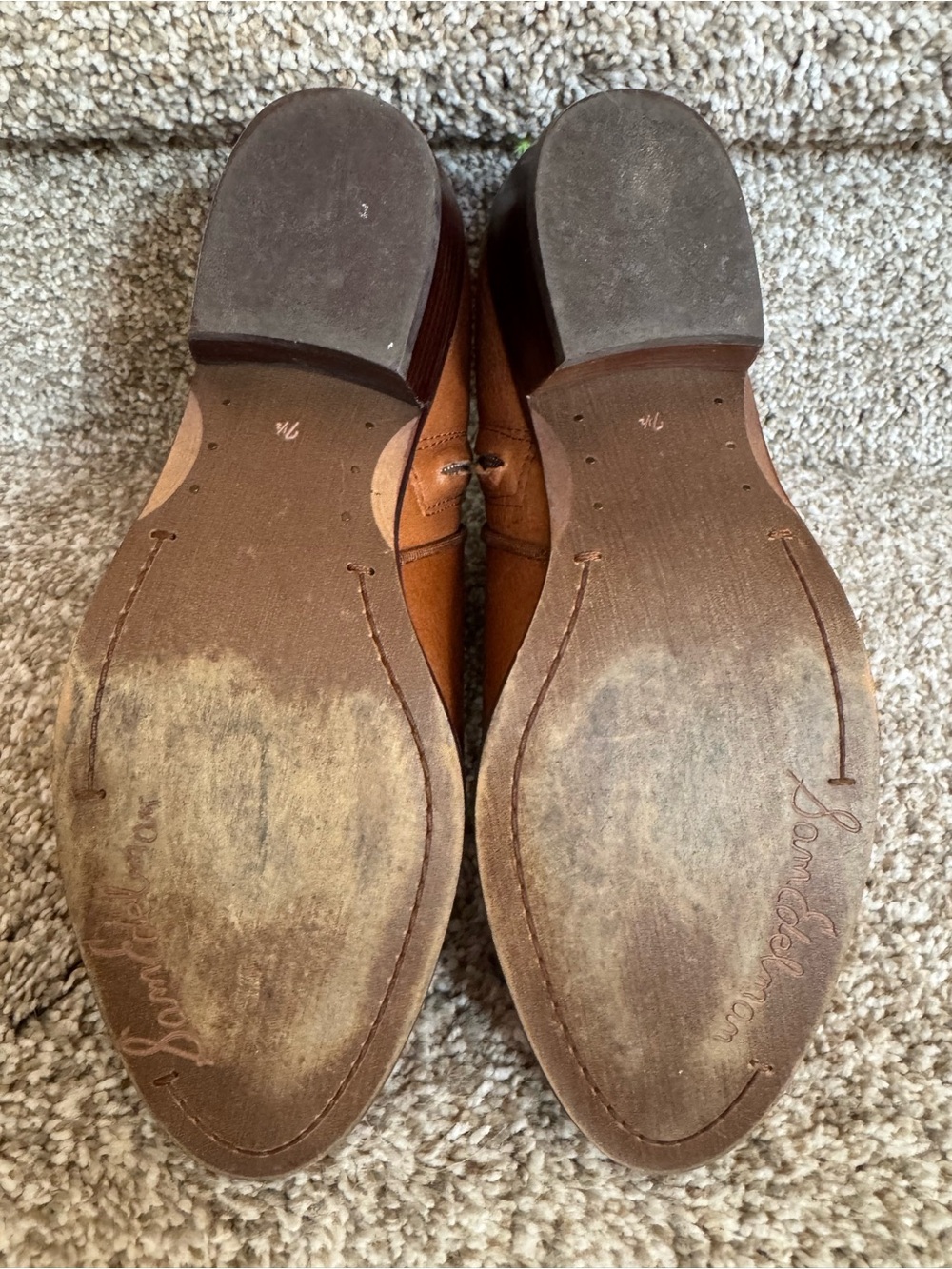 Sam Edelman Cognac Brown Ankle Boots Size 7.5 - Picture 5 of 7